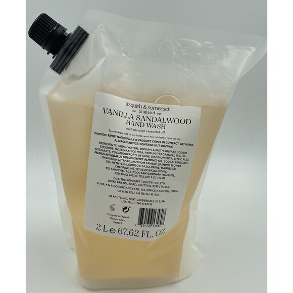ASQUITH & SOMERSET ENGLAND "VANILLA SANDALWOOD" Hand Wash Refill Pouch 2L 67 oz - Picture 3 of 6
